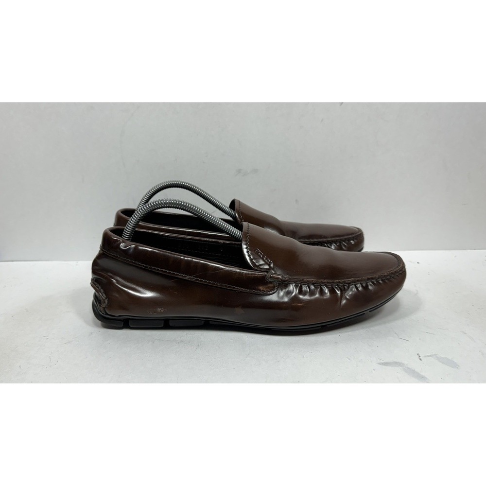 Prada Brown Leather Driving Loafers Men's Size‎ 9.5 US / 8.5 UK Shoes Slip On